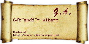Gáspár Albert névjegykártya